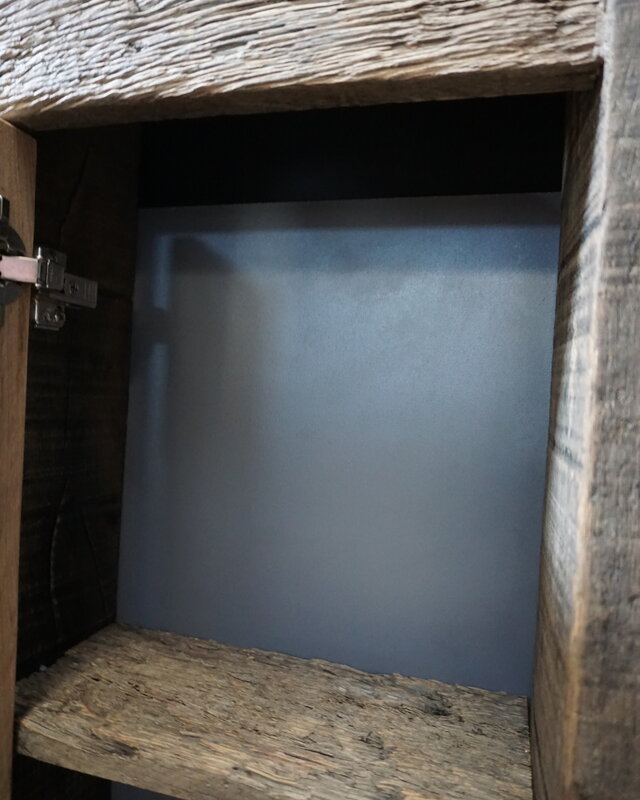 Rene Houtman Oud Eikenhouten Geborsteld Toiletmeubel 1 deur + Gefrijnde Fontein