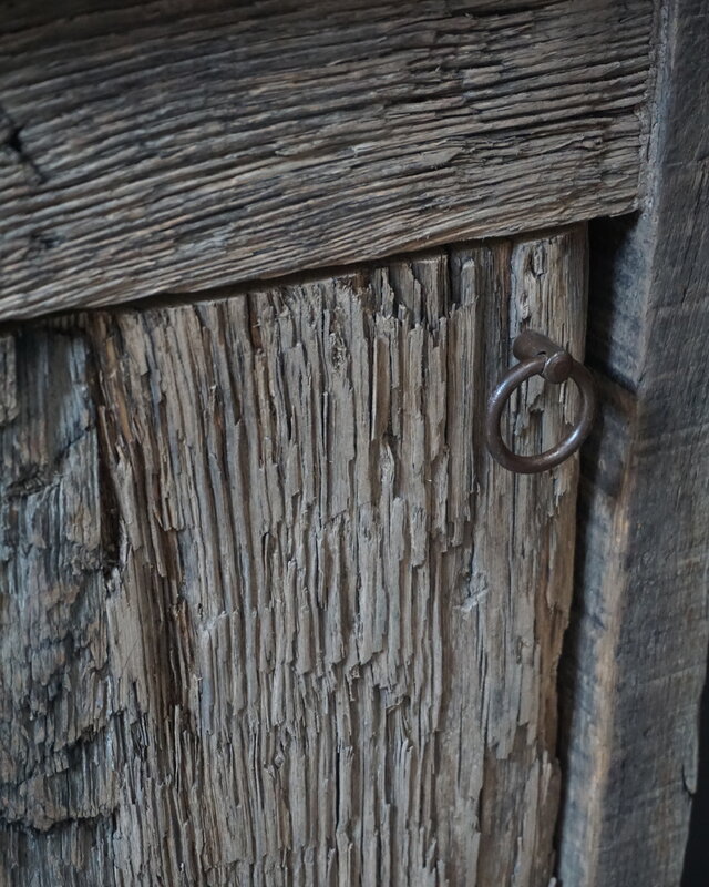 Rene Houtman Oud Eikenhouten Geborsteld Toiletmeubel 1 deur + Fontein D.Grey