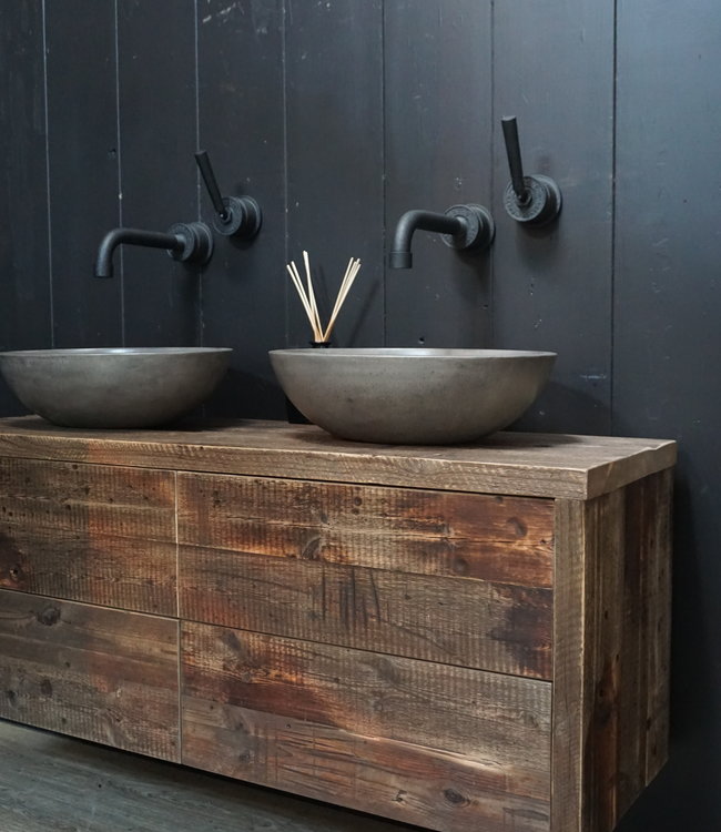 Rene Houtman Kobus Zwevend Oud Houten Badkamermeubel 100 tot 160 cm