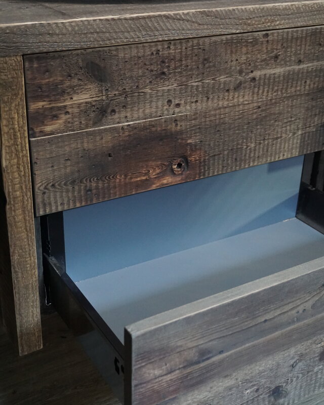 Rene Houtman Kobus Zwevend Oud Houten Badkamermeubel 100 tot 160 cm
