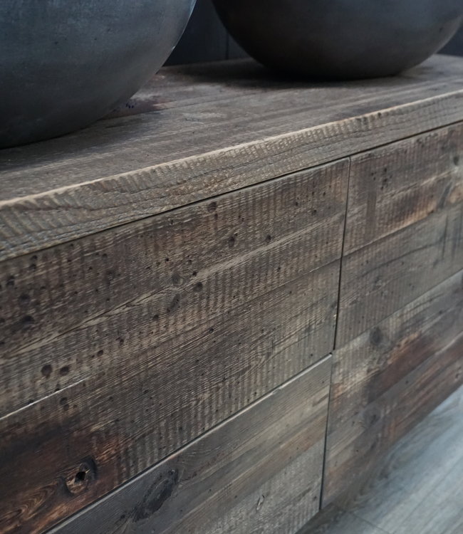 Rene Houtman Kobus Zwevend Oud Houten Badkamermeubel 100 tot 160 cm