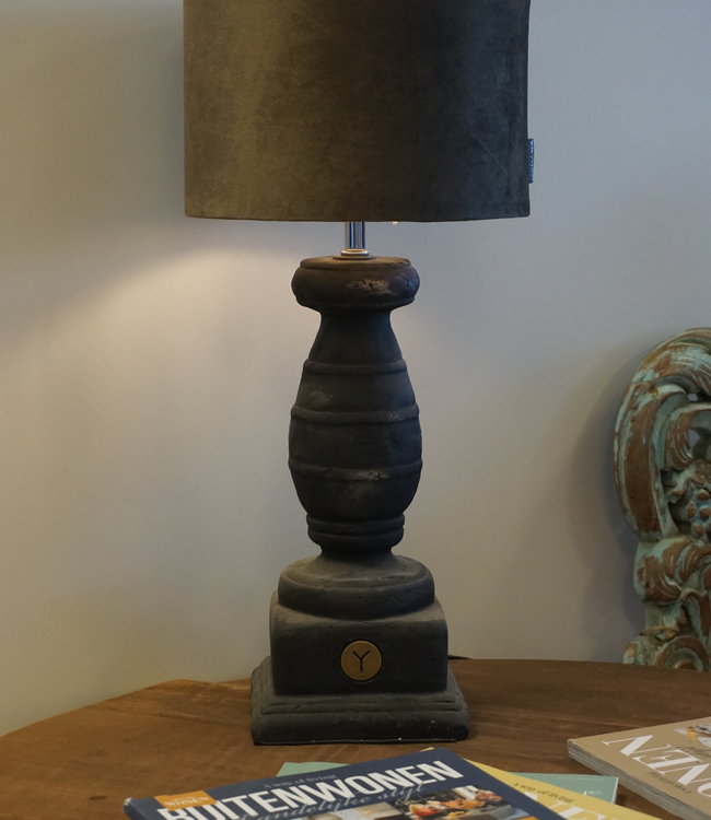 Brynxz Cilinder Lampenkap - Fluweel bruin - 25 x 16 cm