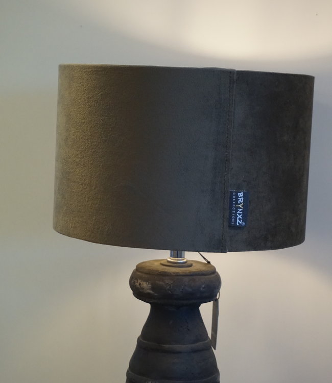 Brynxz Cilinder Lampenkap - Fluweel bruin - 25 x 16 cm