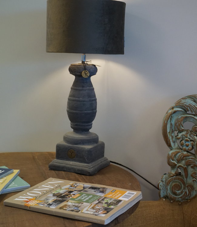 Brynxz Cilinder Lampenkap - Fluweel bruin - 25 x 16 cm