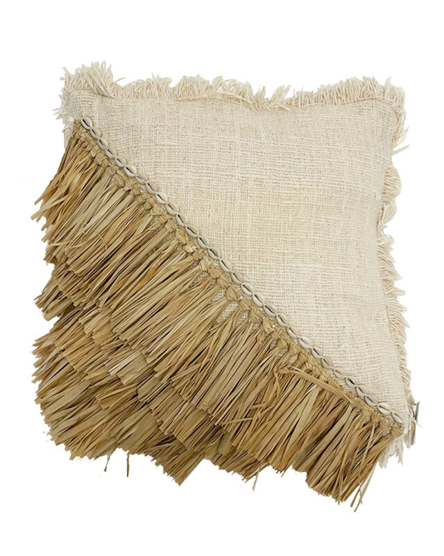 Bazar Bizar The Raffia Katoen Kussensloop - 40 x 40 cm
