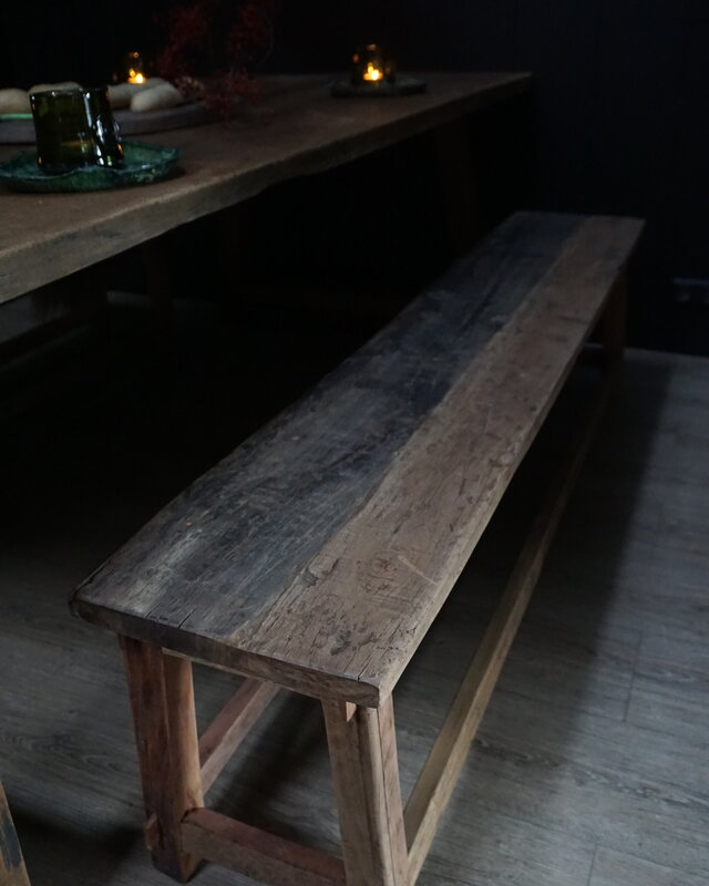 Rene Houtman Eetkamerbank Oud Hout L180 x B33 x H46 cm