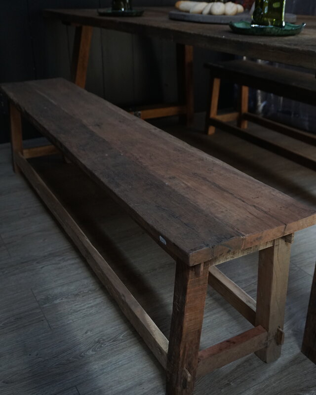 Rene Houtman Eetkamerbank Oud Hout L180 x B33 x H46 cm