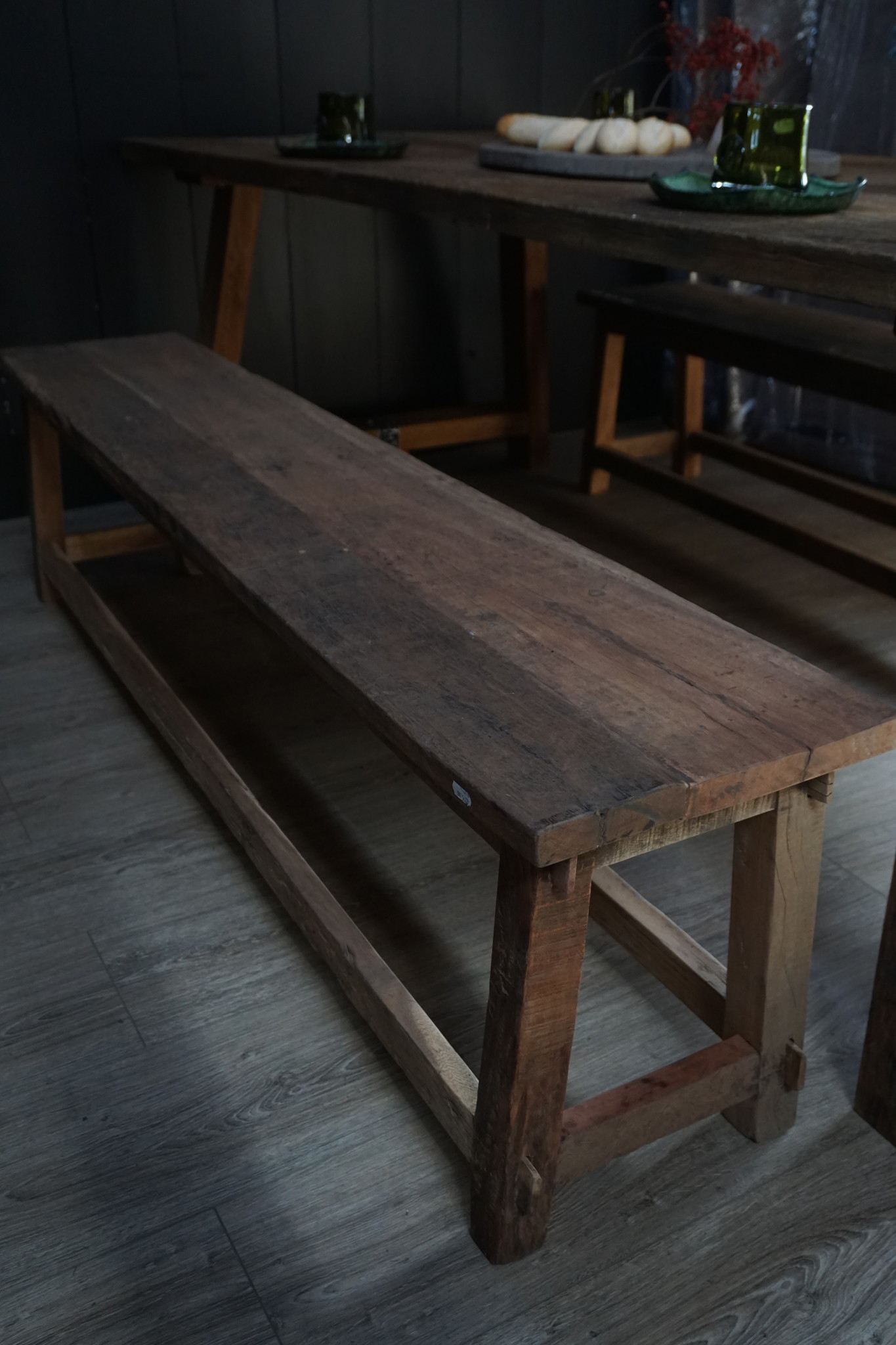 Rene Houtman Eetkamerbank Oud Hout L180 x B33 x H46 cm