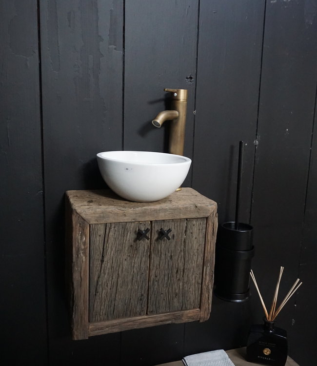 Rene Houtman Toiletset Zwevend Oak - Wit Keramiek