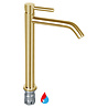 Differnz Hoge Kraan Warm/Koud - Gebogen Mat Goud Differnz Hoge Kraan Warm/Koud - Gebogen Mat Goud