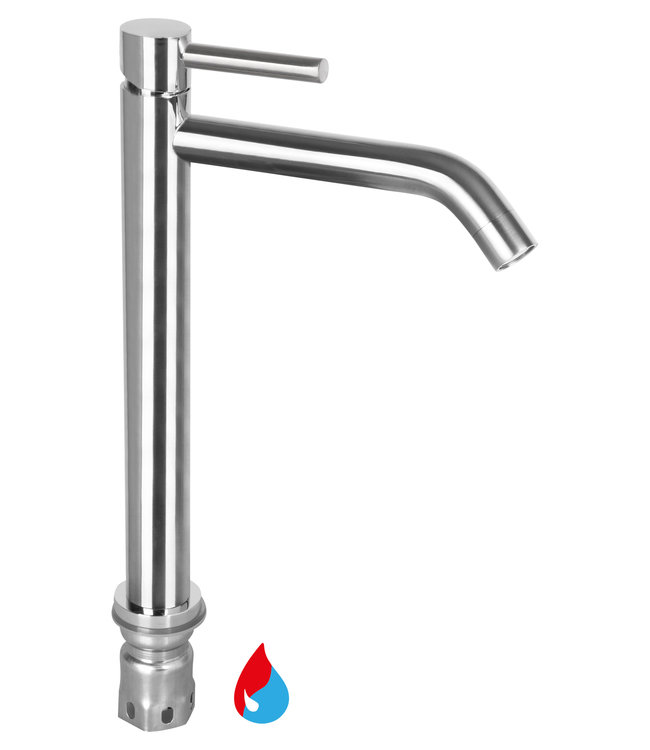 Differnz Hoge Kraan Warm/Koud - Gebogen Mat Chroom