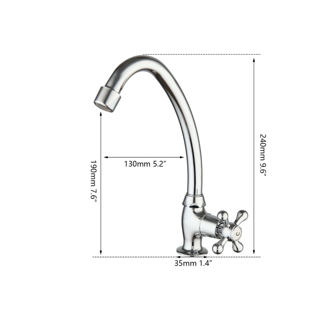 Rene Houtman Chromen Fonteinkraan - H24 cm - Koud Water