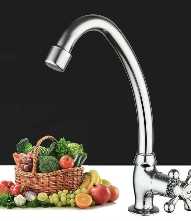 Rene Houtman Chromen Fonteinkraan - H24 cm - Koud Water