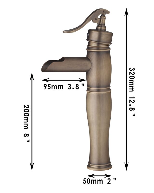 Rene Houtman Bronzen Watervalkraan - Mengbaar - H32 cm