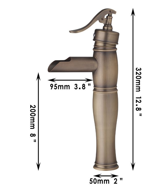 Rene Houtman Bronzen Watervalkraan - Mengbaar - H32 cm