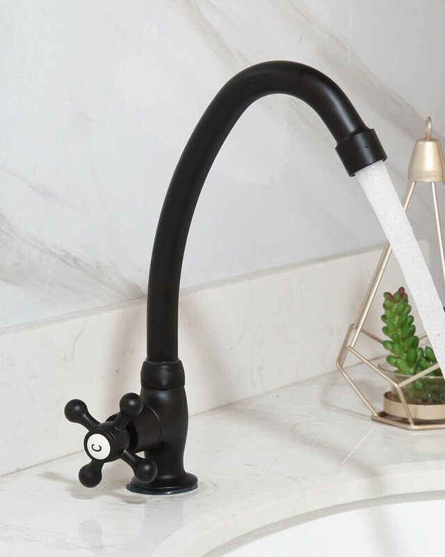 Rene Houtman Zwarte Fonteinkraan - Koud Water - H24 cm