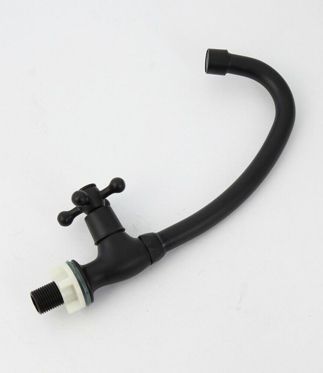 Rene Houtman Zwarte Fonteinkraan - Koud Water - H24 cm