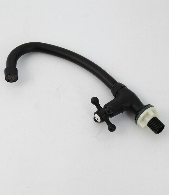 Rene Houtman Zwarte Fonteinkraan - Koud Water - H24 cm