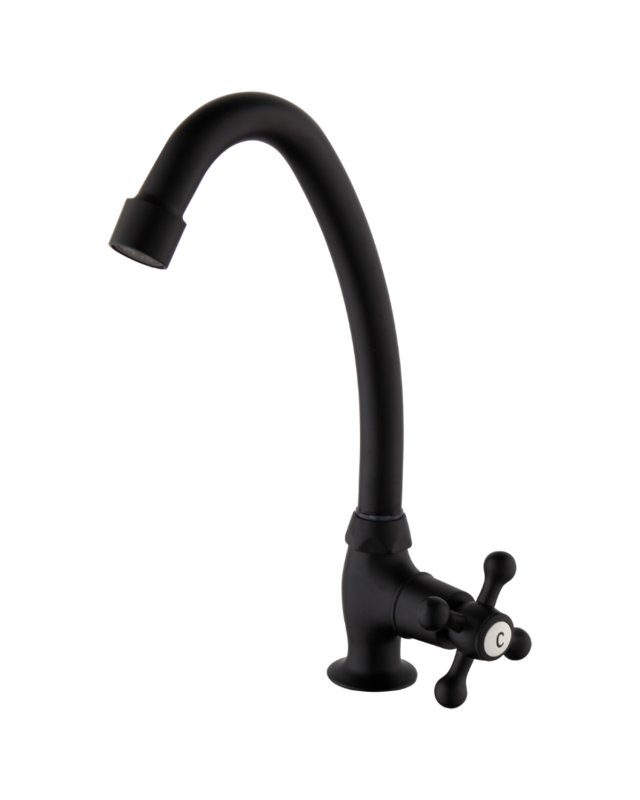 Rene Houtman Zwarte Fonteinkraan - Koud Water - H24 cm