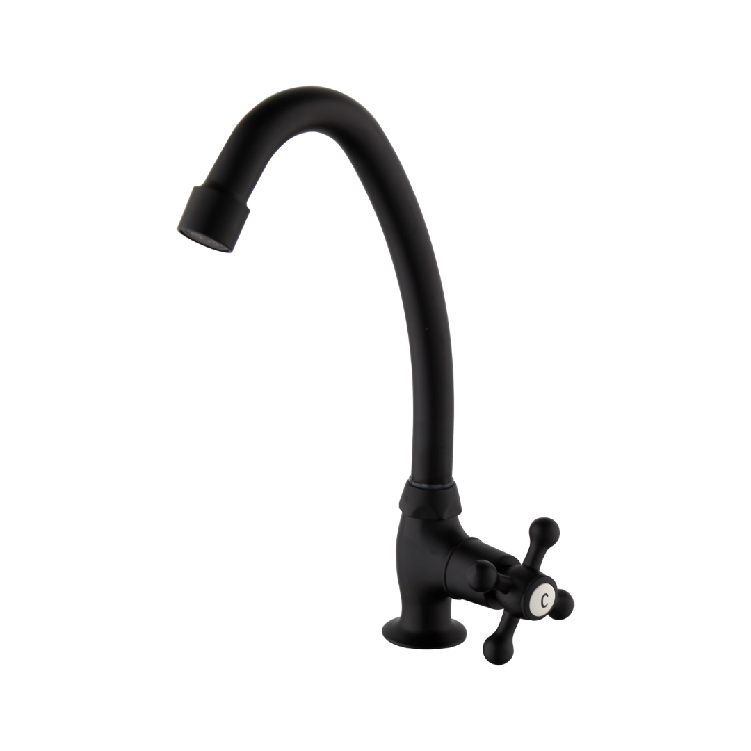 Rene Houtman Zwarte Fonteinkraan - Koud Water - H24 cm