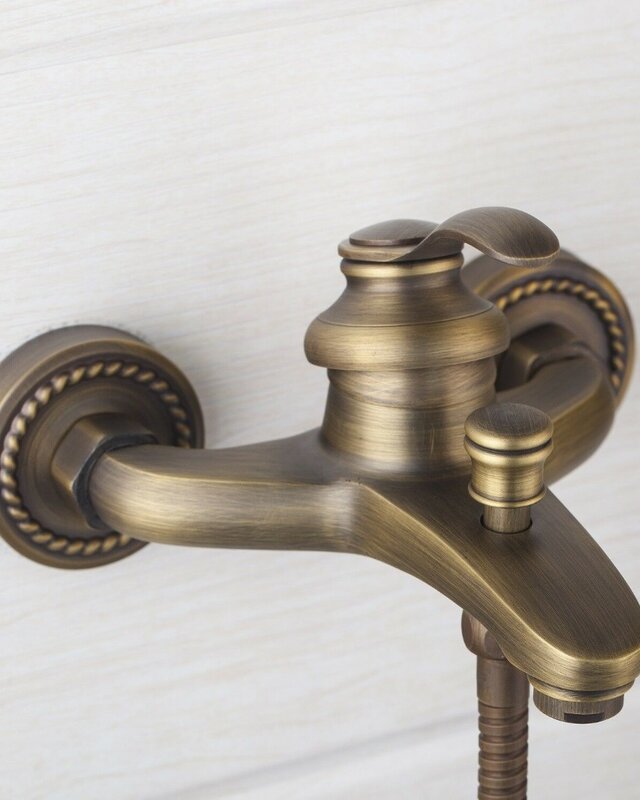 Rene Houtman Bronzen Badkraan met Handdouche - L20 cm