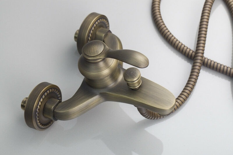 Rene Houtman Bronzen Badkraan met Handdouche - L20 cm