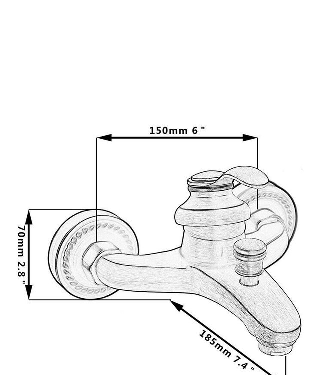 Rene Houtman Bronzen Badkraan met Handdouche - L20 cm