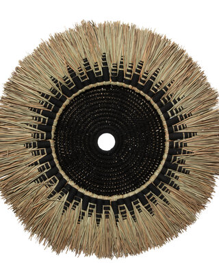 Bazar Bizar The Raffia Macramé Muur Decoratie - Zwart Naturel
