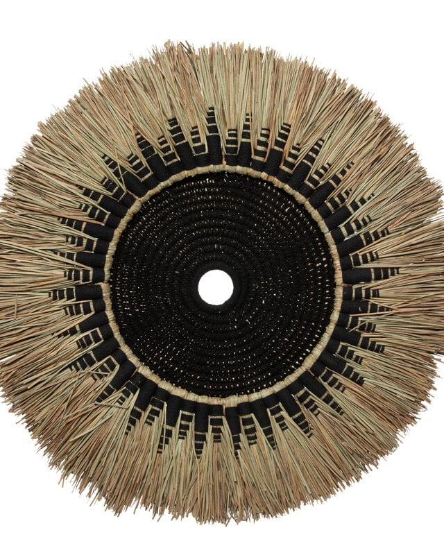 Bazar Bizar The Raffia Macramé Muur Decoratie - Zwart Naturel