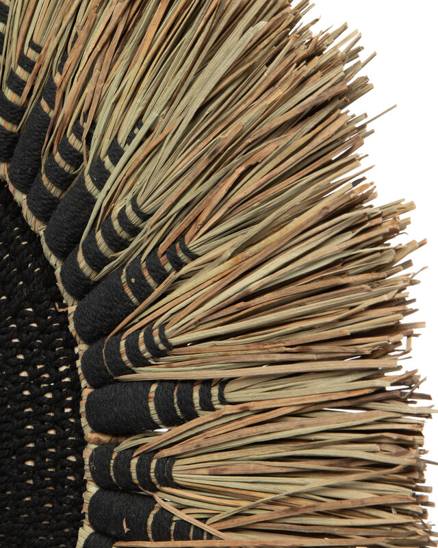 Bazar Bizar The Raffia Macramé Muur Decoratie - Zwart Naturel