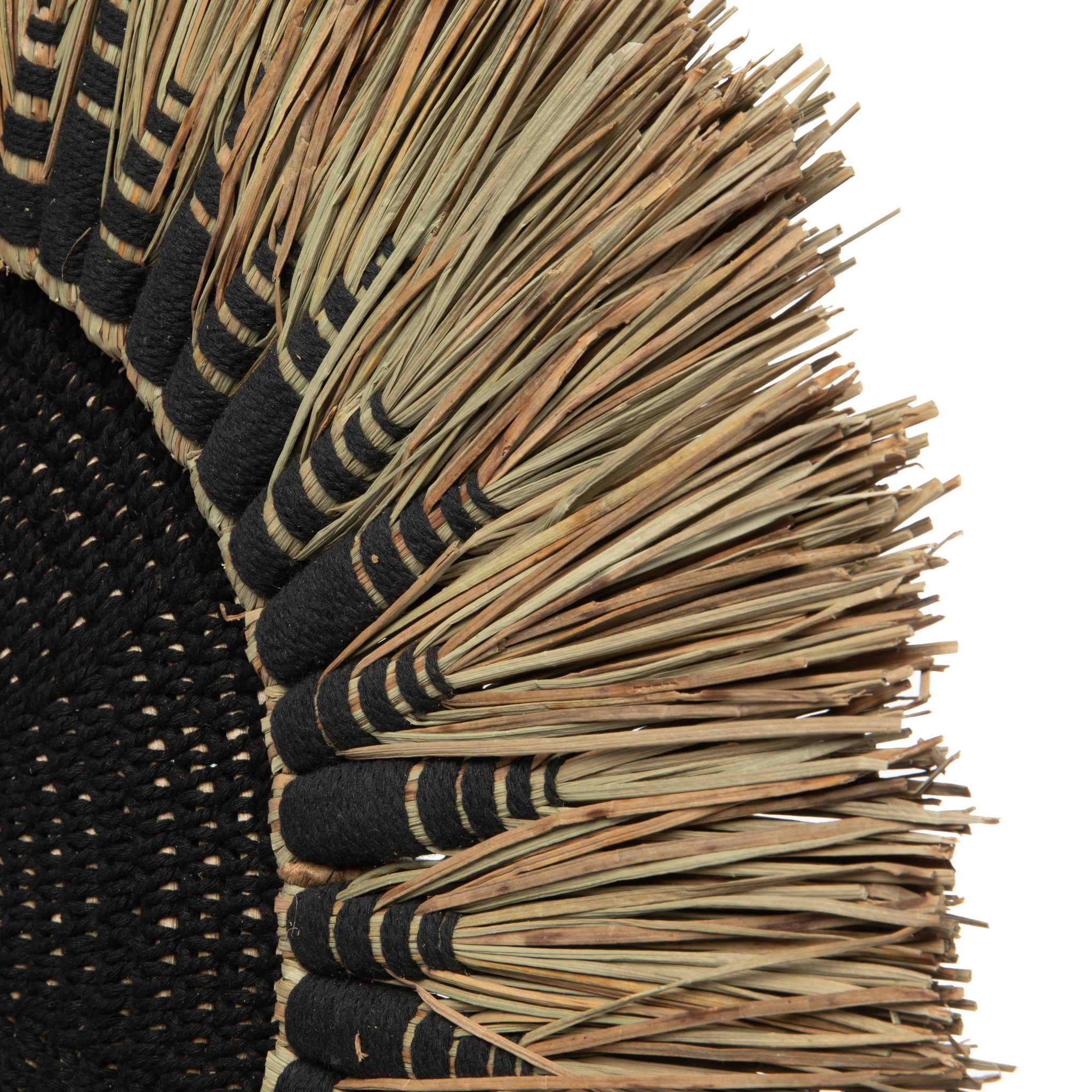 Bazar Bizar The Raffia Macramé Muur Decoratie - Zwart Naturel
