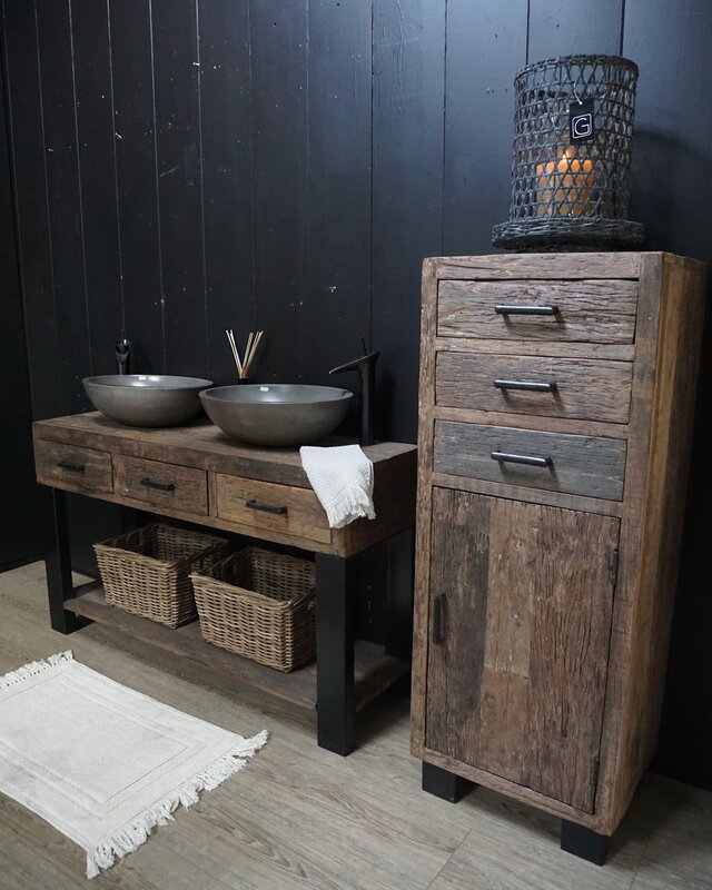Rene Houtman Badkamermeubel Sem - L135 cm - Hout 3 lades