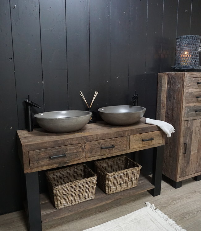 Rene Houtman Badkamermeubel Sem - L135 cm - Hout 3 lades