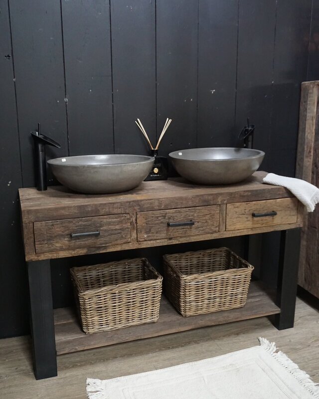 Rene Houtman Badkamermeubel Sem - L135 cm - Hout 3 lades