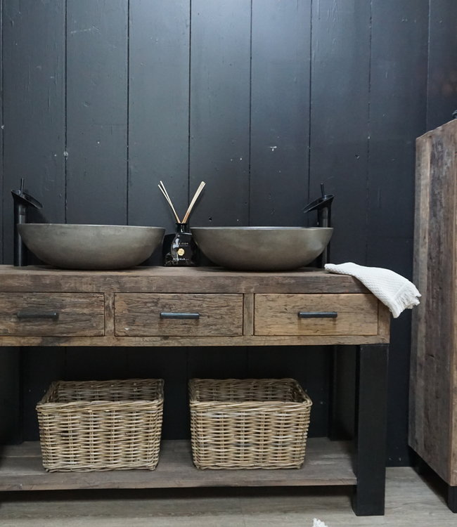 Rene Houtman Badkamermeubel Sem - L135 cm - Hout 3 lades