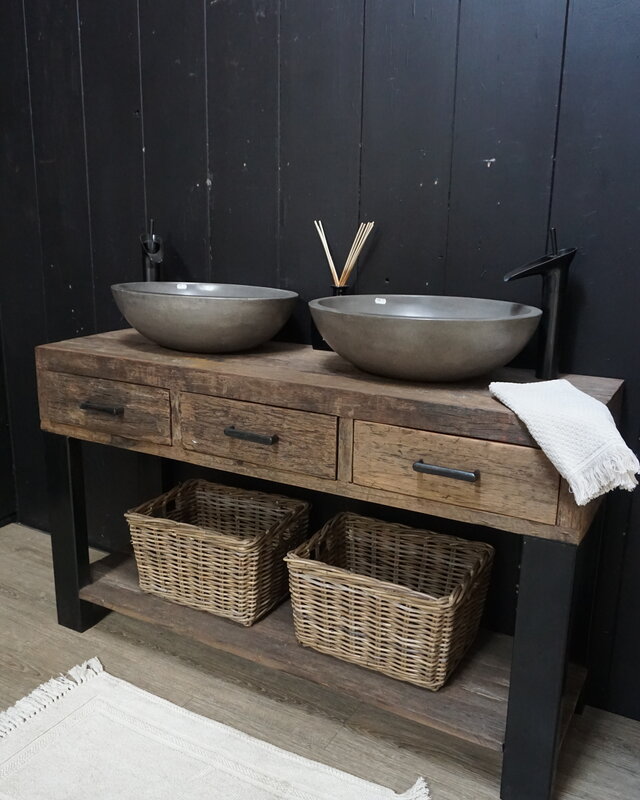 Rene Houtman Badkamermeubel Sem - L135 cm - Hout 3 lades