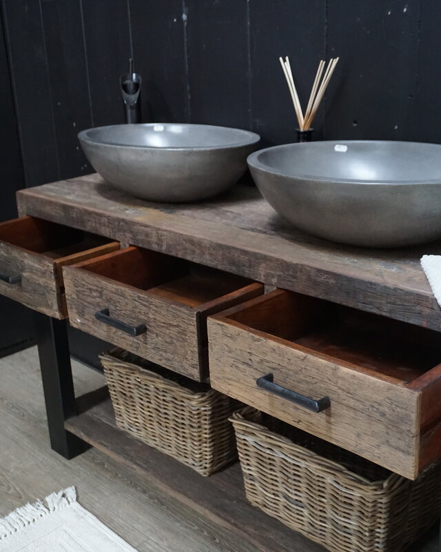 Rene Houtman Badkamermeubel Sem - L135 cm - Hout 3 lades