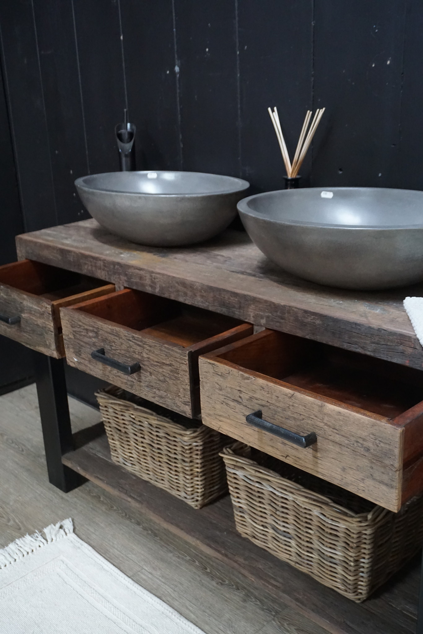 Rene Houtman Badkamermeubel Sem - L135 cm - Hout 3 lades