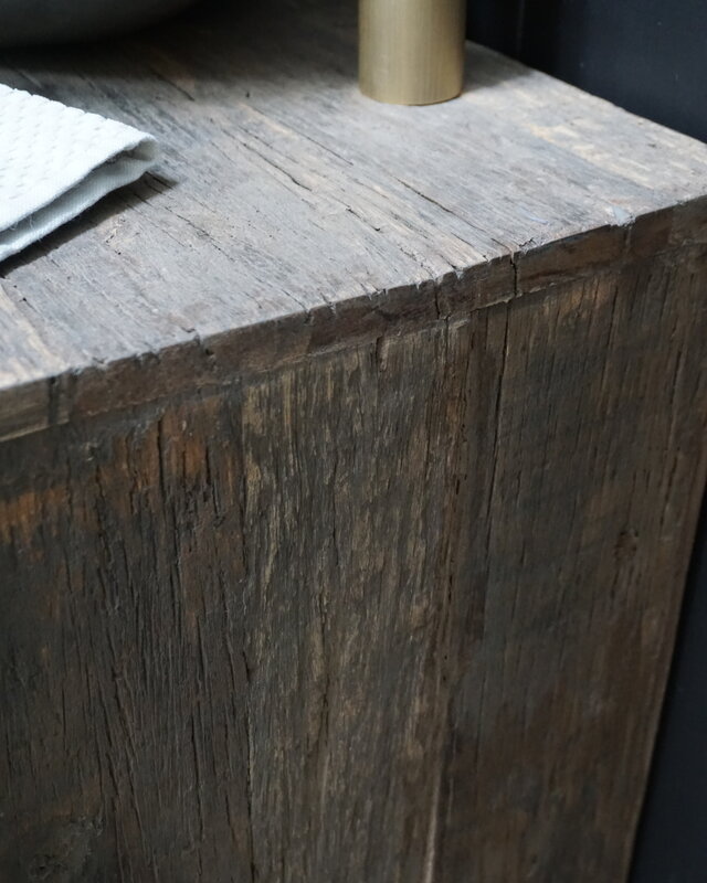 Rene Houtman Wastafelmeubel Mex H80 x B80 x D40 Oud Hout 3 Lades