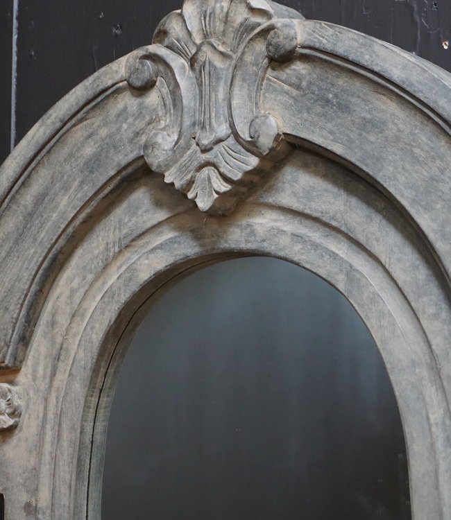 Rene Houtman Spiegel Ossenoog Hout H72xB63 cm Old Grey