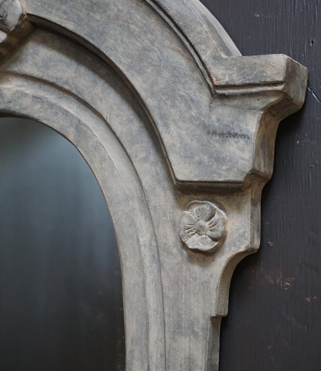 Rene Houtman Spiegel Ossenoog Hout H72xB63 cm Old Grey