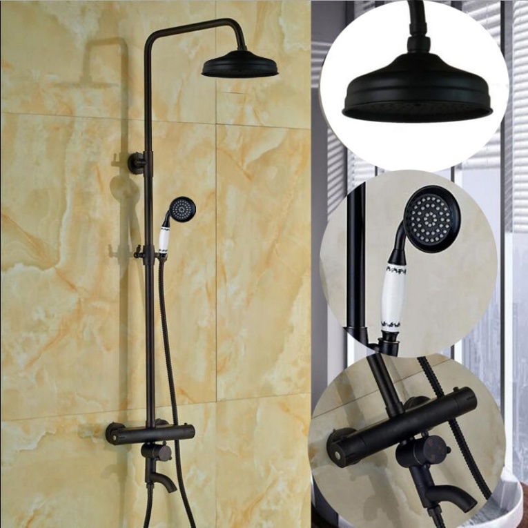 Rene Houtman Thermostatische Nostalgische Douche-set - H120 cm