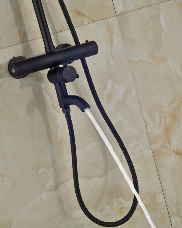 Rene Houtman Thermostatische Nostalgische Douche-set - H120 cm