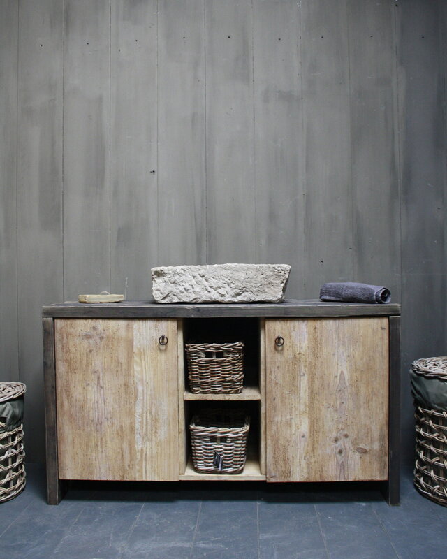 Rene Houtman Oud houten badkamermeubel/Sidetable Kelsey 140 cm
