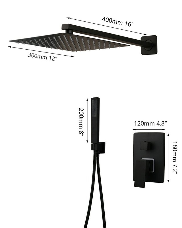 Rene Houtman Zwarte Inbouw Regendouche - 30 cm