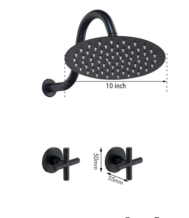 Rene Houtman Douche set - Mat Zwart