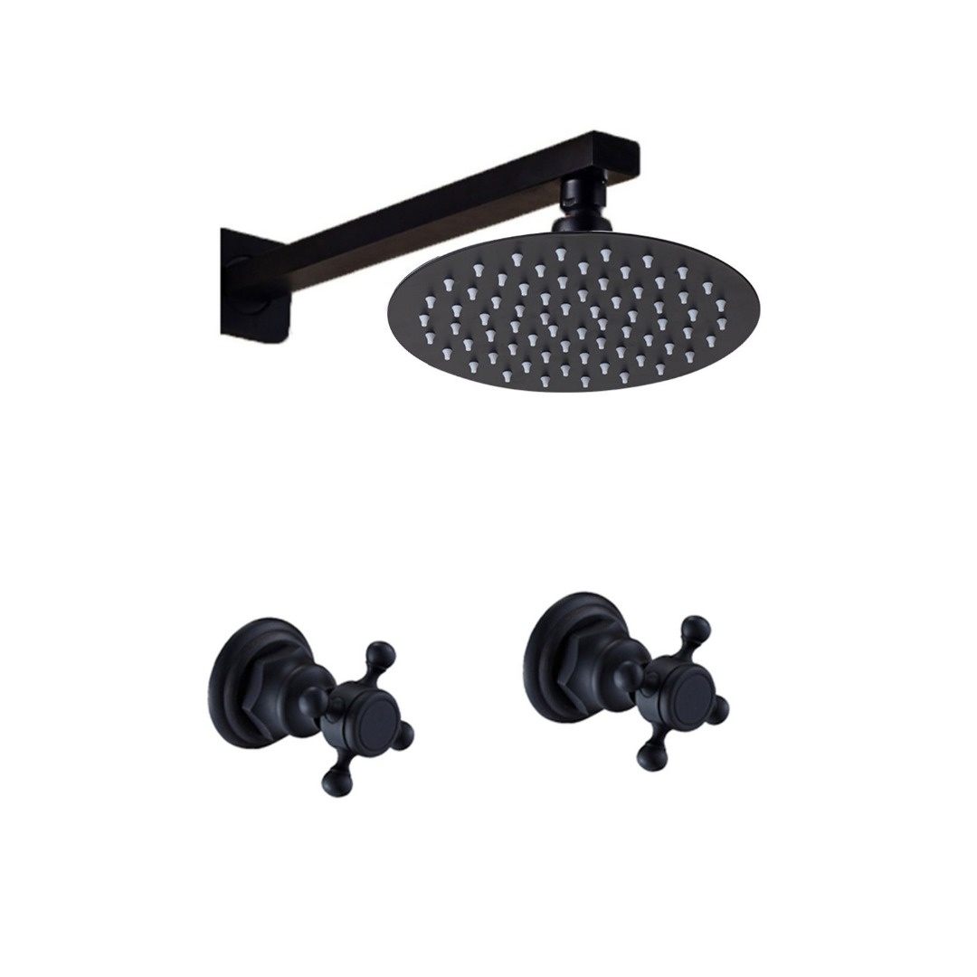 Rene Houtman Inbouwdouche - Mat zwart - 38 cm