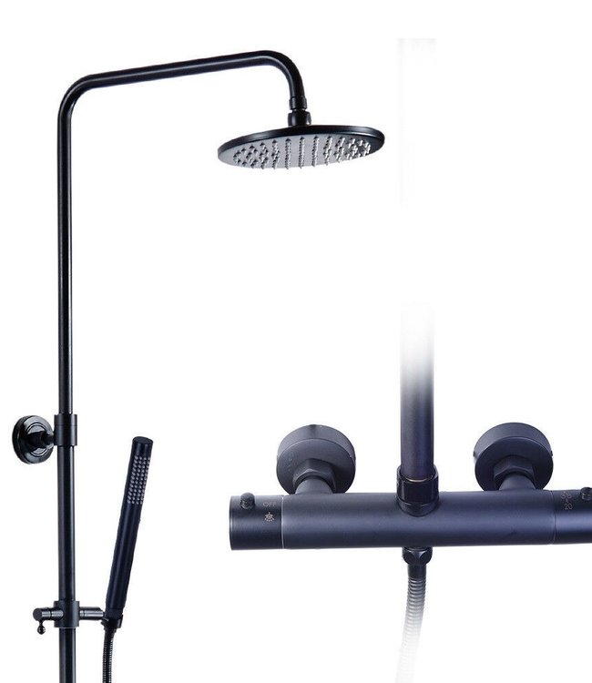 Rene Houtman Thermostatische Douche - Zwart - H95-130 cm