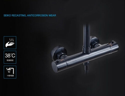 Rene Houtman Thermostatische Douche - Zwart - H95-130 cm