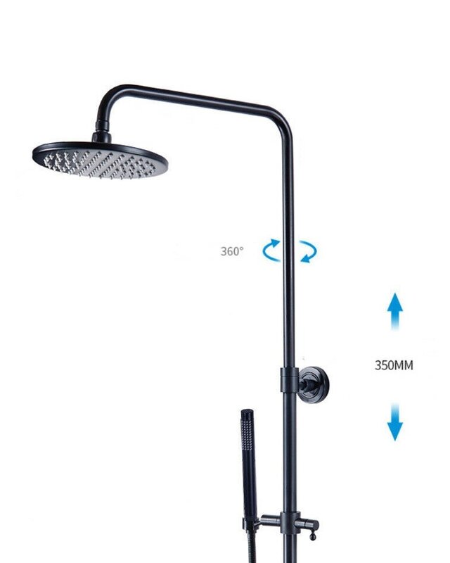 Rene Houtman Thermostatische Douche - Zwart - H95-130 cm
